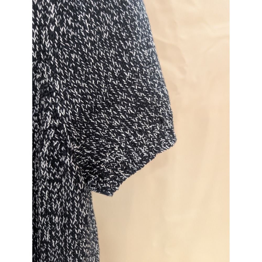 Tribal Black & White Knit Cardigan Short Sleeve XL Button Shawl Collar - Picture 5 of 8